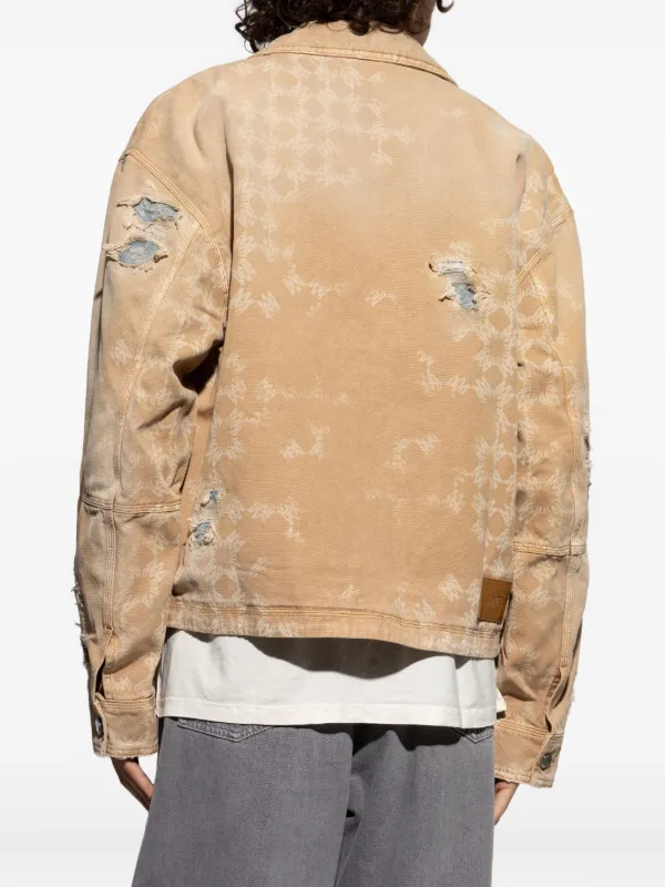 AMIRI Distressed Printed Jacket Neutrals FARFETCH ID