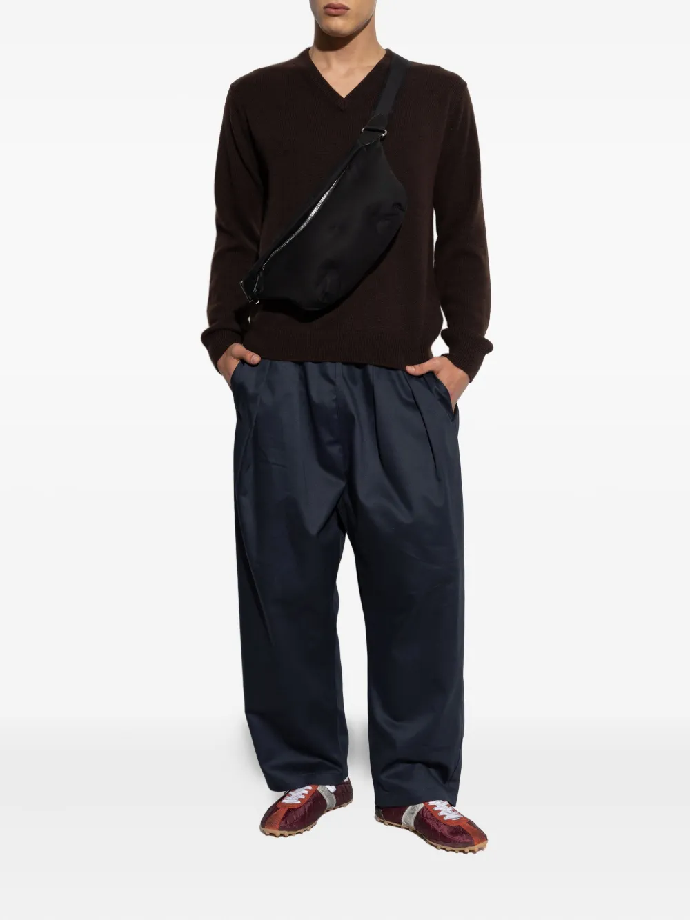 Maison Margiela V-neck cashmere sweater Bruin