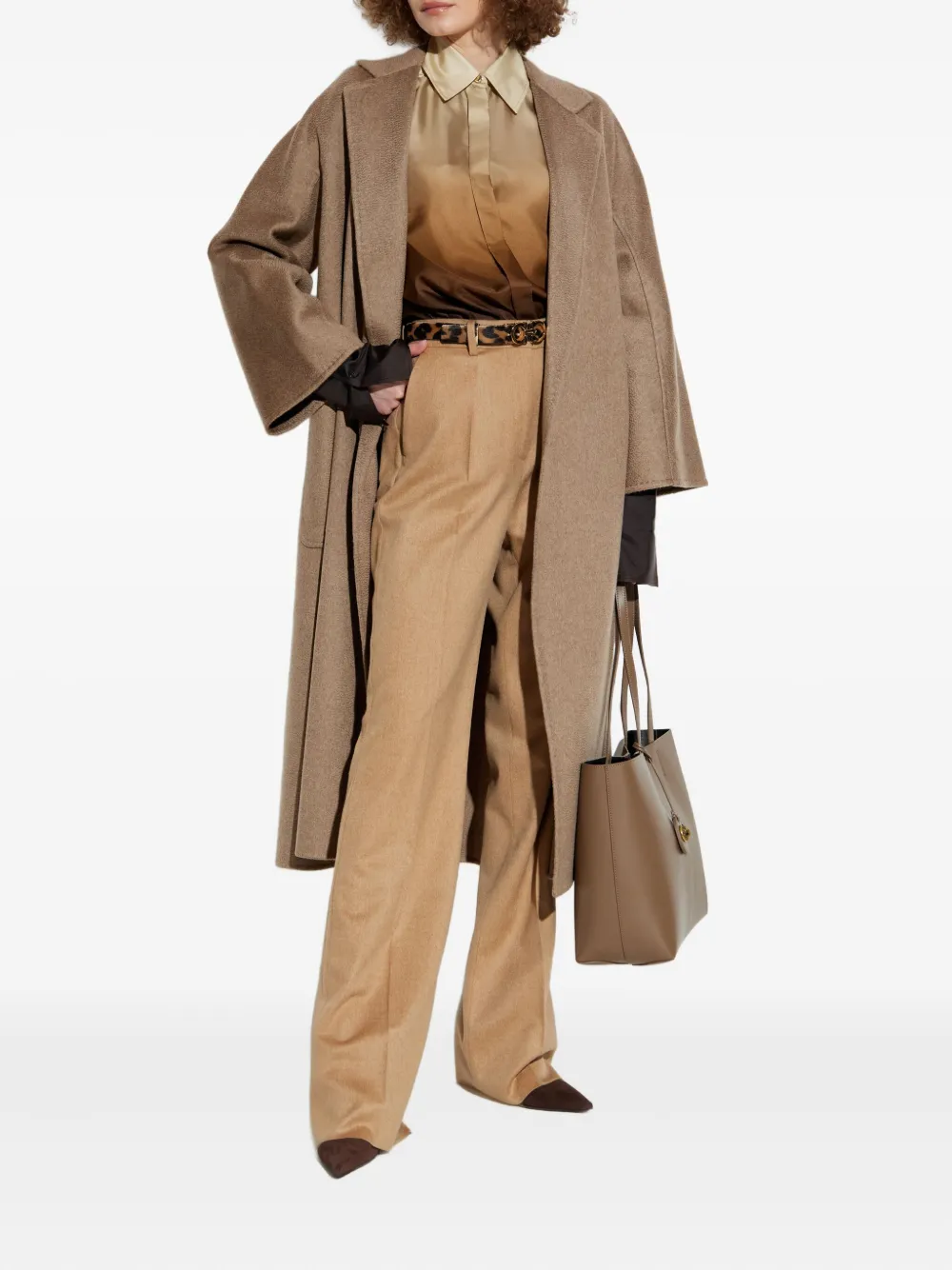 Max Mara Ludmilla jas met ceintuur Bruin