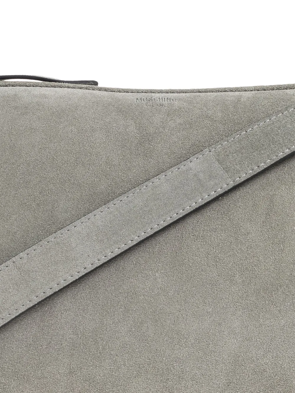 Moschino Suède schoudertas met rits Grijs