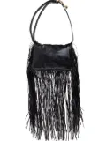 Sportmax fringed leather shoulder bag - Black