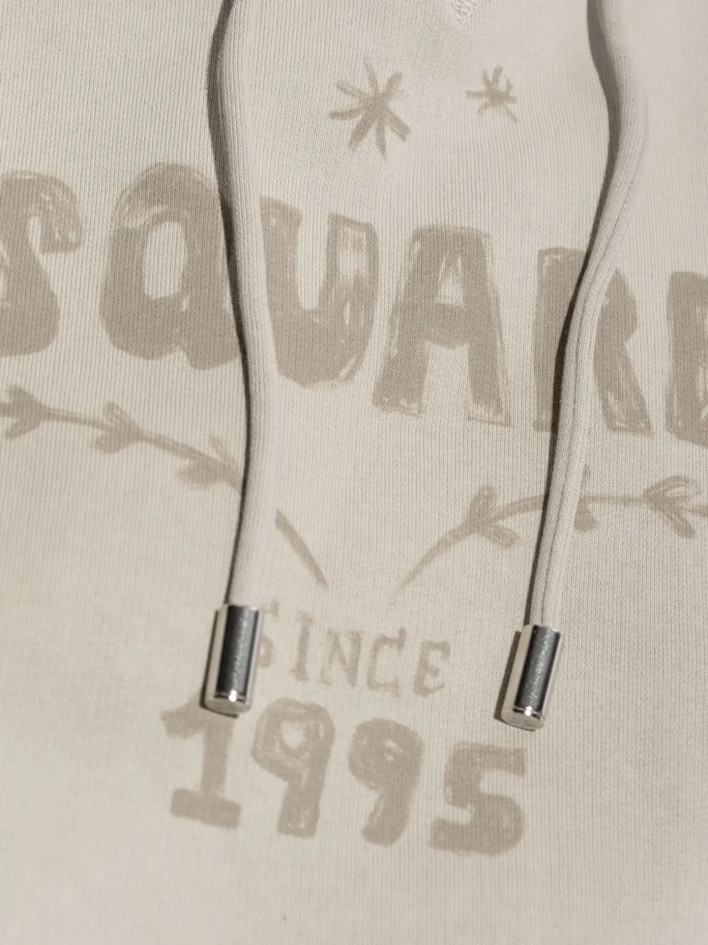 Dsquared2 Drawstring Graphic Hoodie In Gray