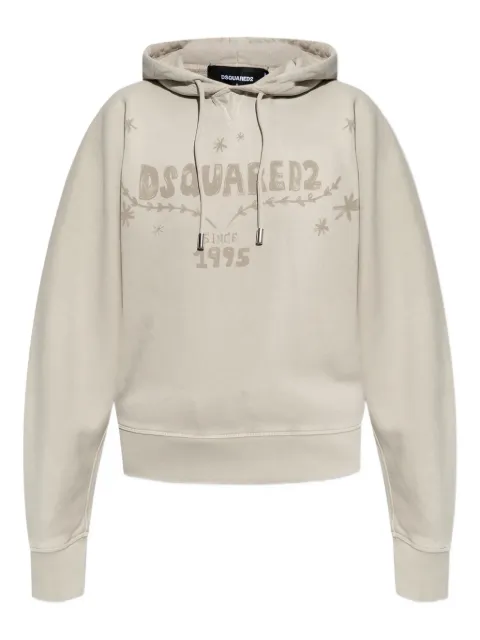 DSQUARED2 hoodie con cordones y motivo gráfico