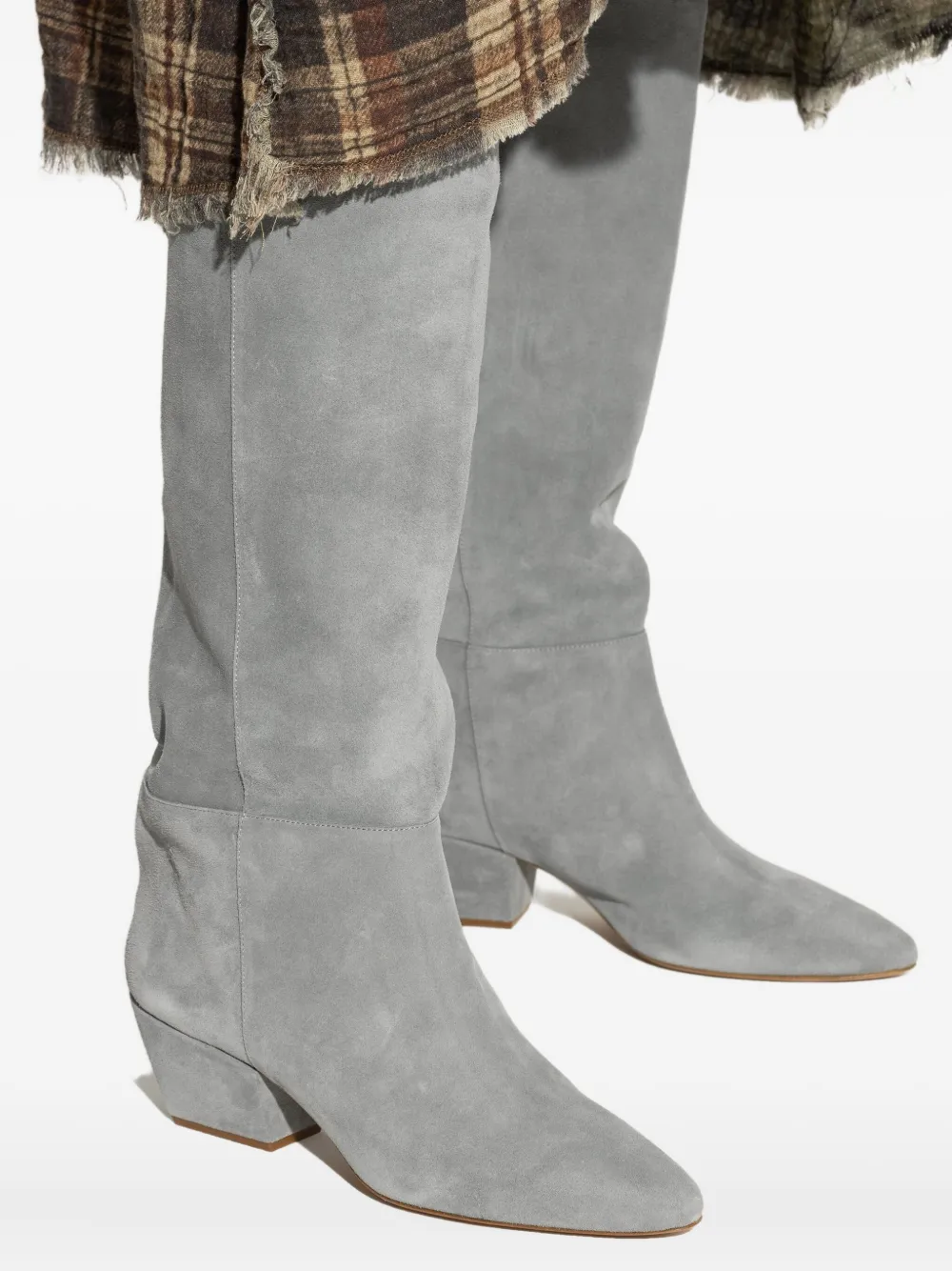 Forte Forte Suede Knee-high Boots In Gray