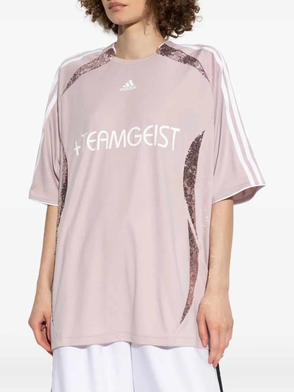 adidas Teamgeist jersey met pailletten Roze