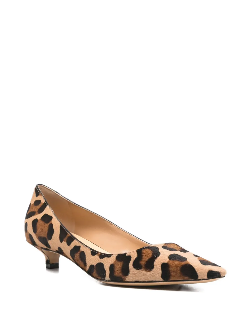 Francesco Russo 35mm Leopard-print Kitten-heel Pumps In Neutral