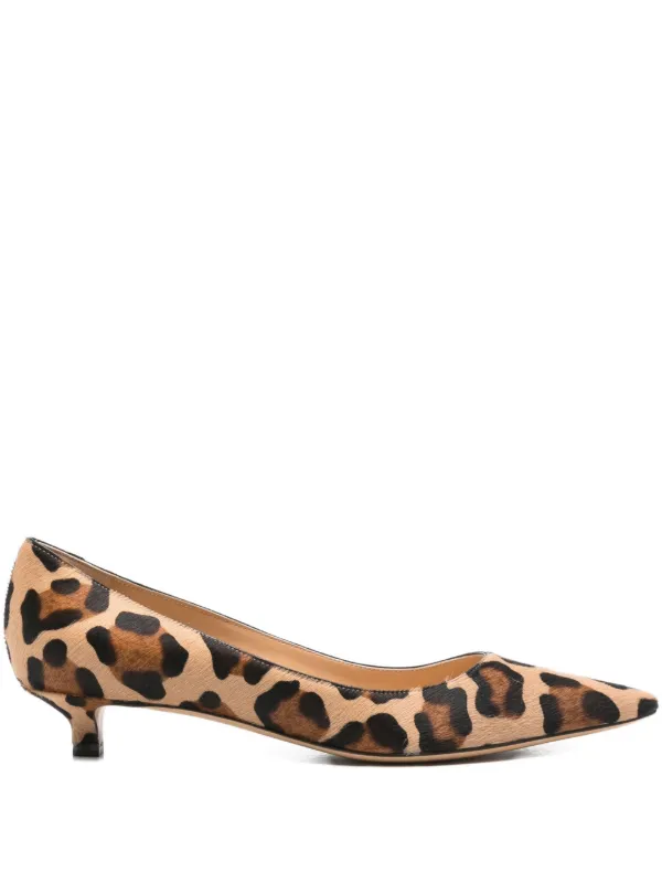 Francesco Russo 35mm leopard-print kitten-heel Pumps Neutrals