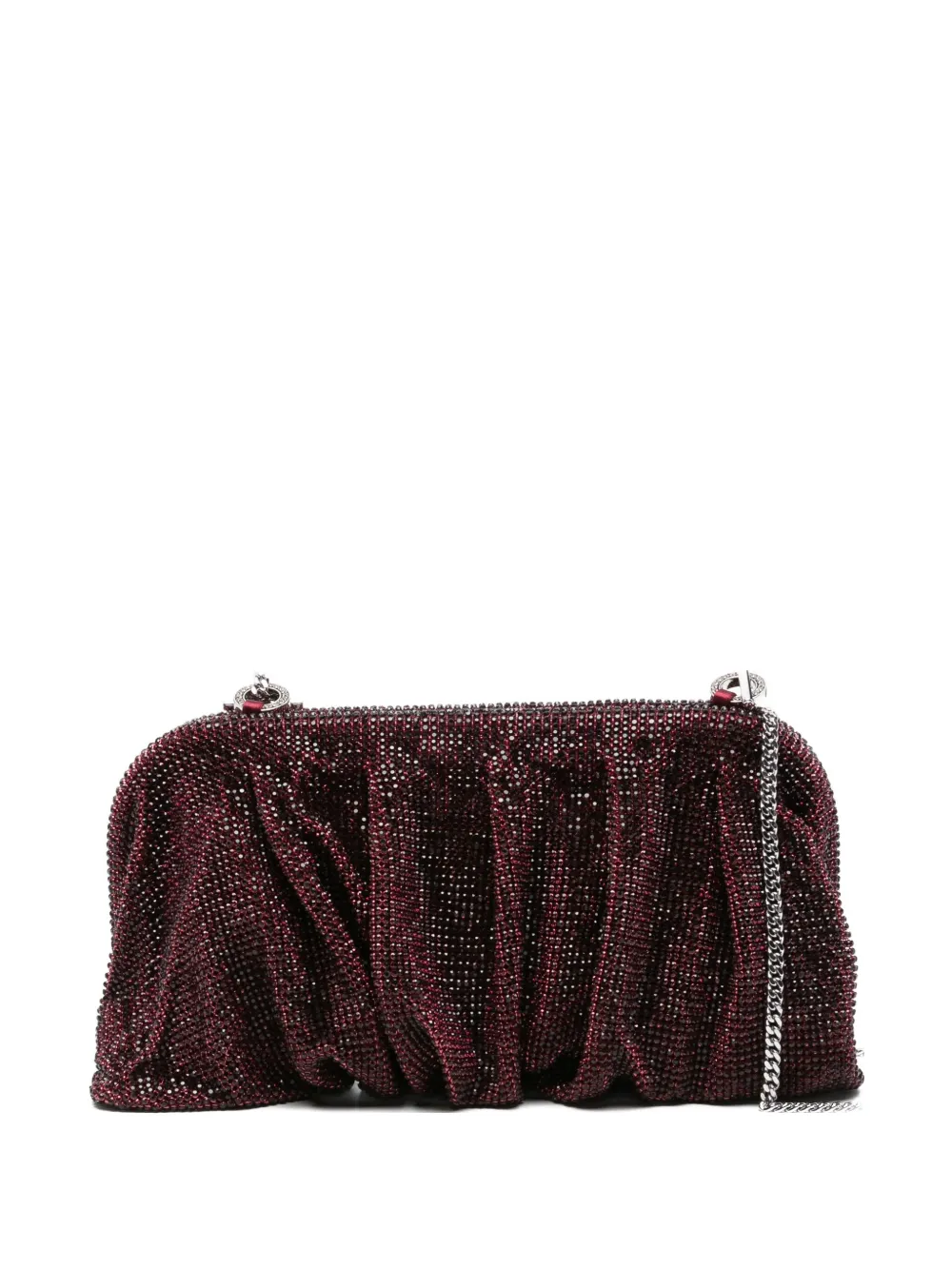 Benedetta Bruzziches La Grande Venus Crystal-embellished Pleated Clutch In Red