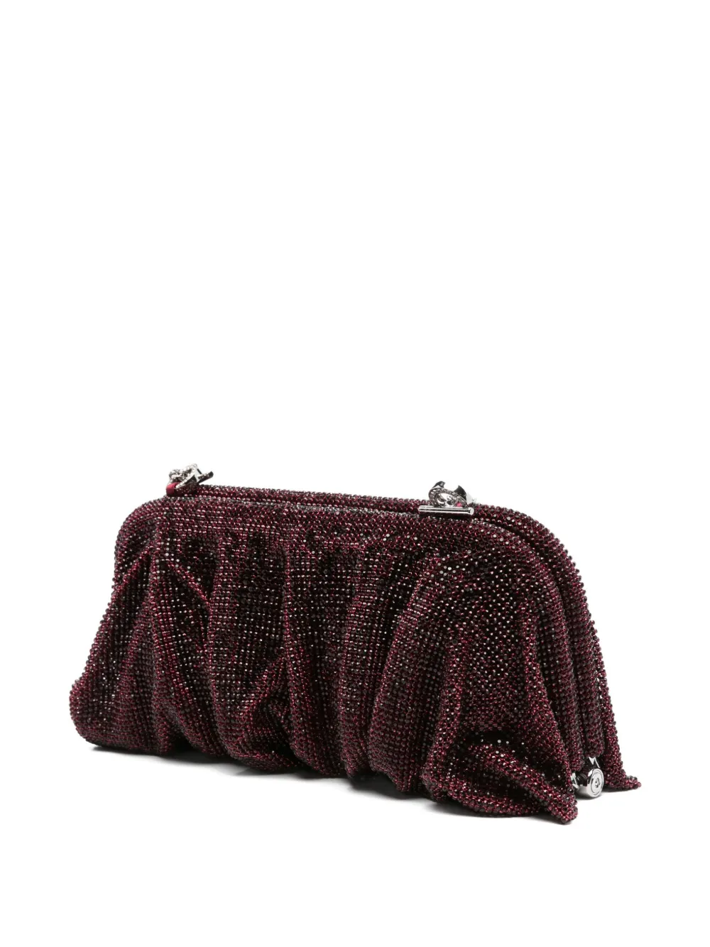 Benedetta Bruzziches La Grande Venus crystal-embellished pleated clutch - Rood