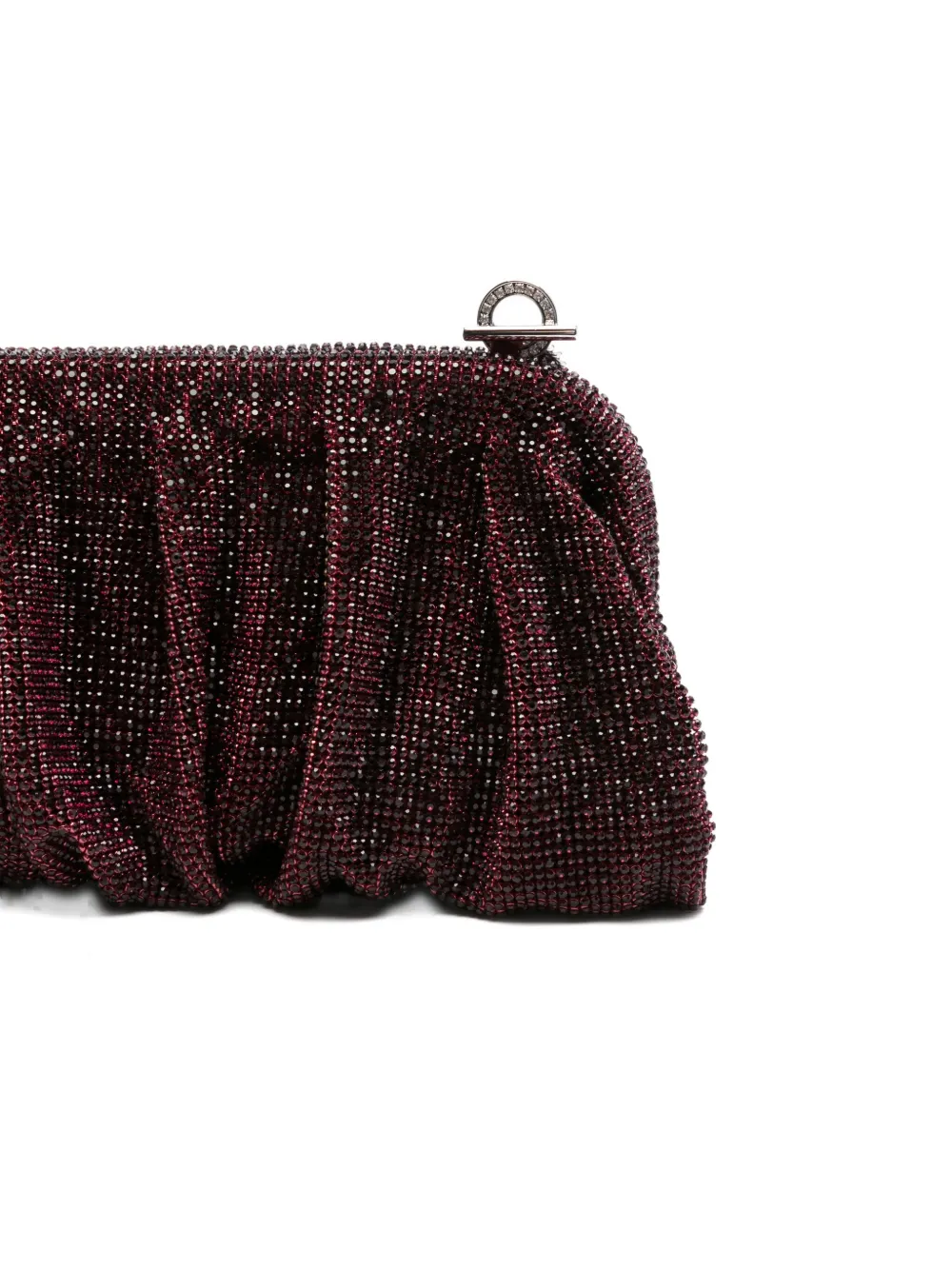 Benedetta Bruzziches La Grande Venus geplooide clutch verfraaid met kristallen Rood