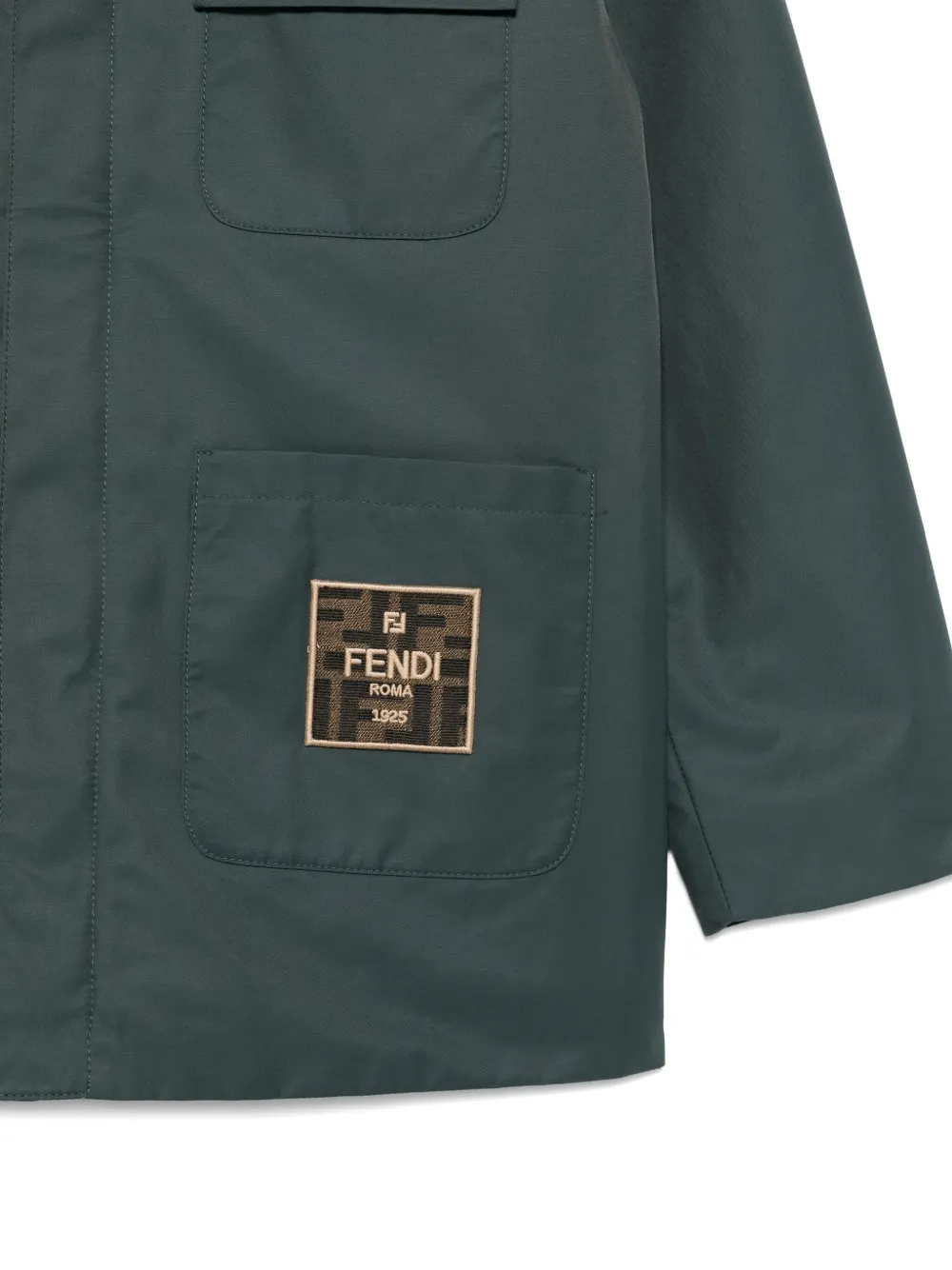 Fendi Kids Jack met klepzak en logopatch Groen