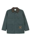 Fendi Kids logo-patch flap-pockets jacket - Green