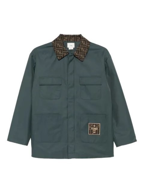 Fendi Kids جاكيت بجيوب قلاب وشارة شعار الماركة