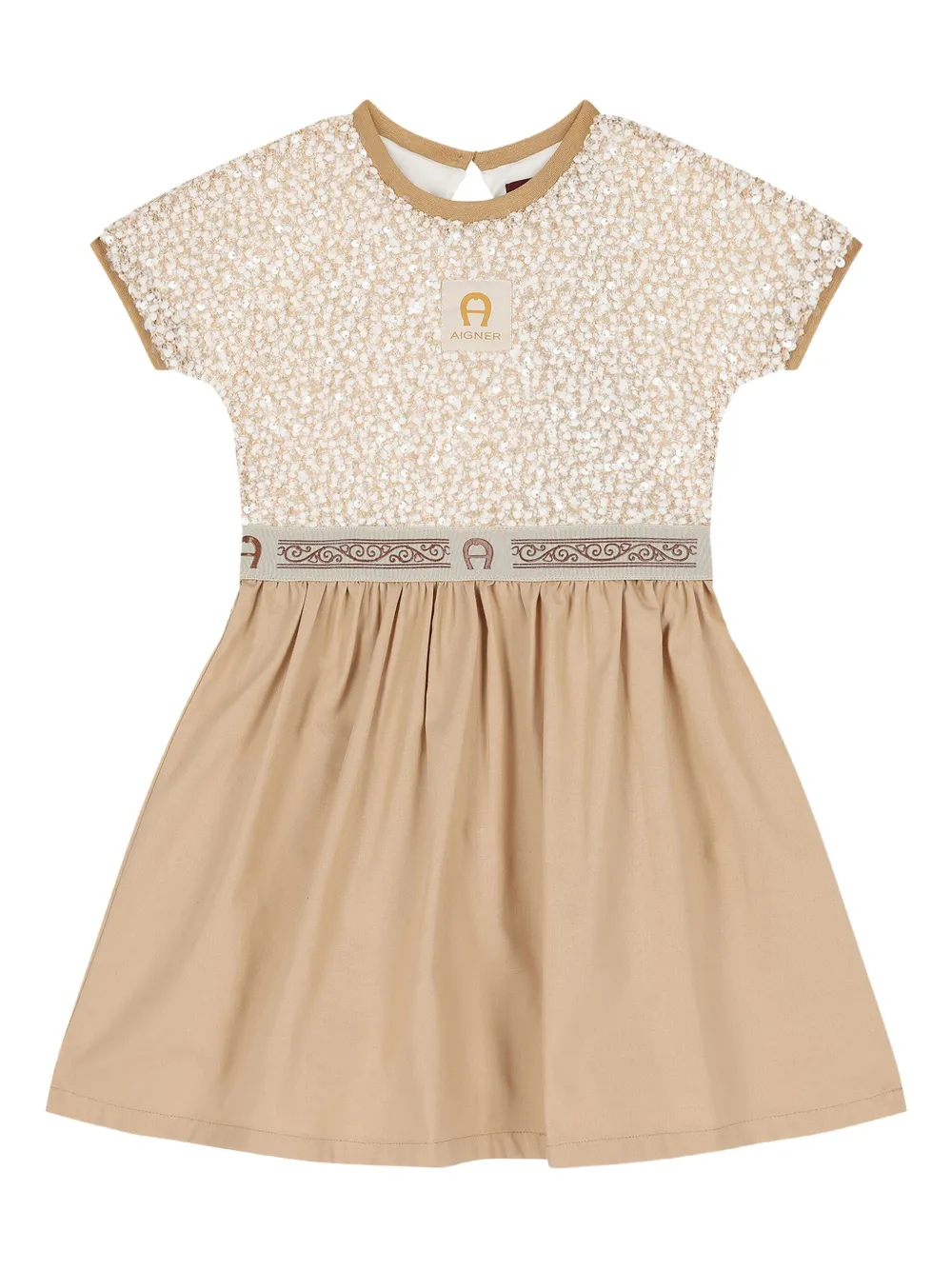 Aigner Kids sequin-embellished knit dress Bruin