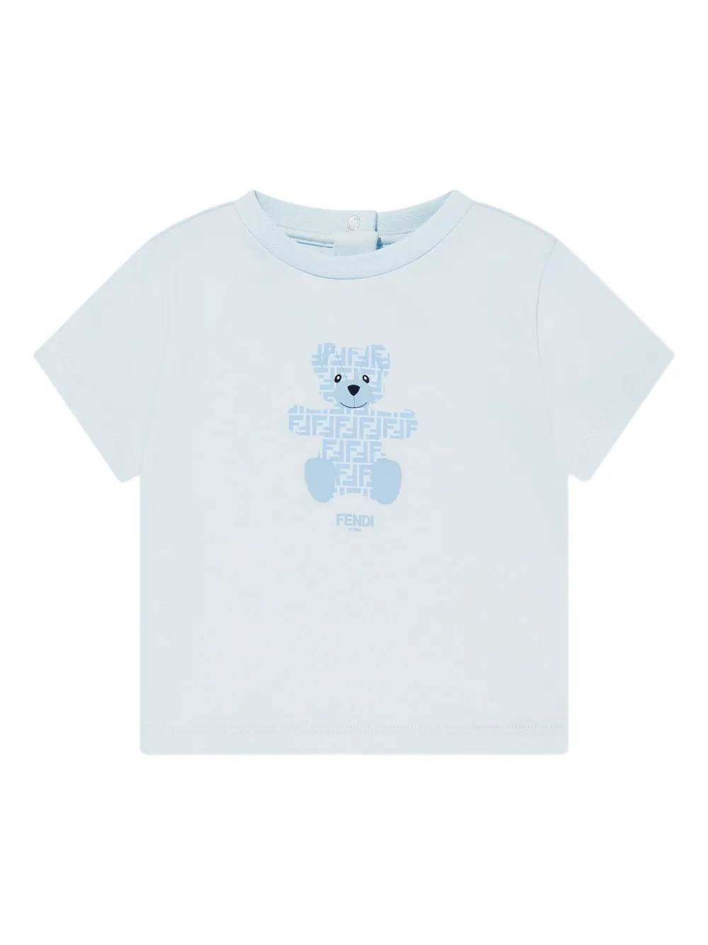 Fendi Kids teddy-print T-shirt Blauw