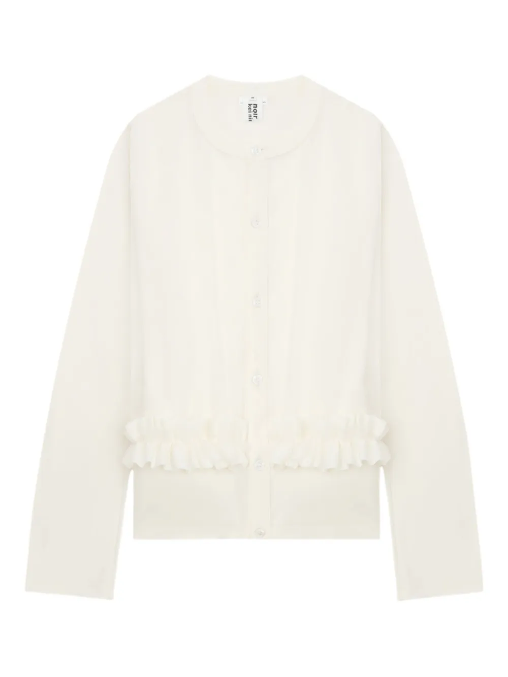 Noir Kei Ninomiya Ruffled Buttoned Cardigan In White