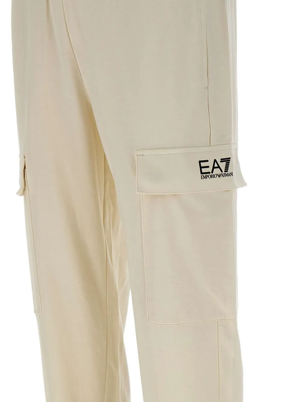 Ea7 Emporio Armani logo-embroidered track pants Beige