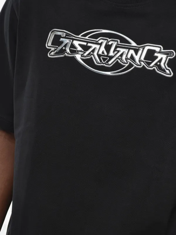 Casablanca embossed-logo Cotton T-shirt | FARFETCH