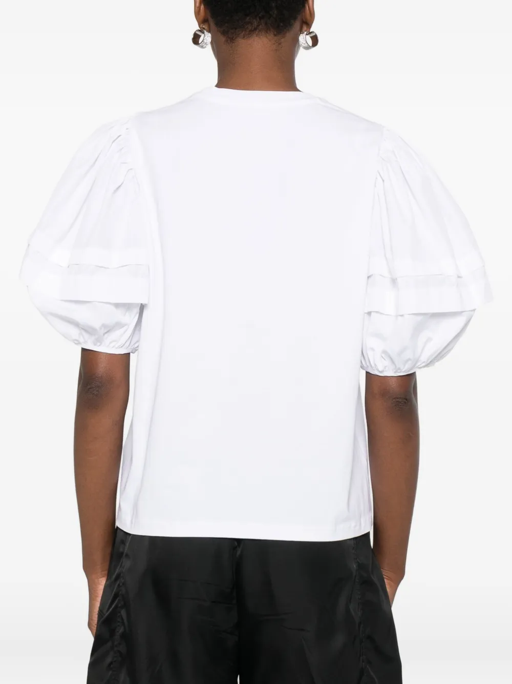 Cecilie Bahnsen Blouse van katoenblend met pofmouwen Wit