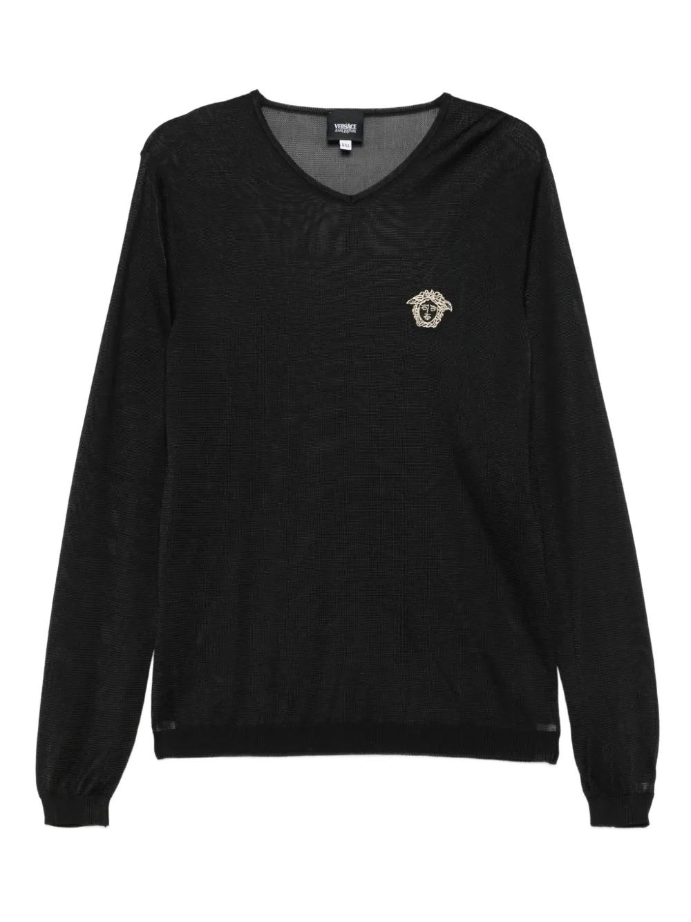 Versace Pre-Owned 2000s Medusa-emblem V-neck sweater | Black | Image 1