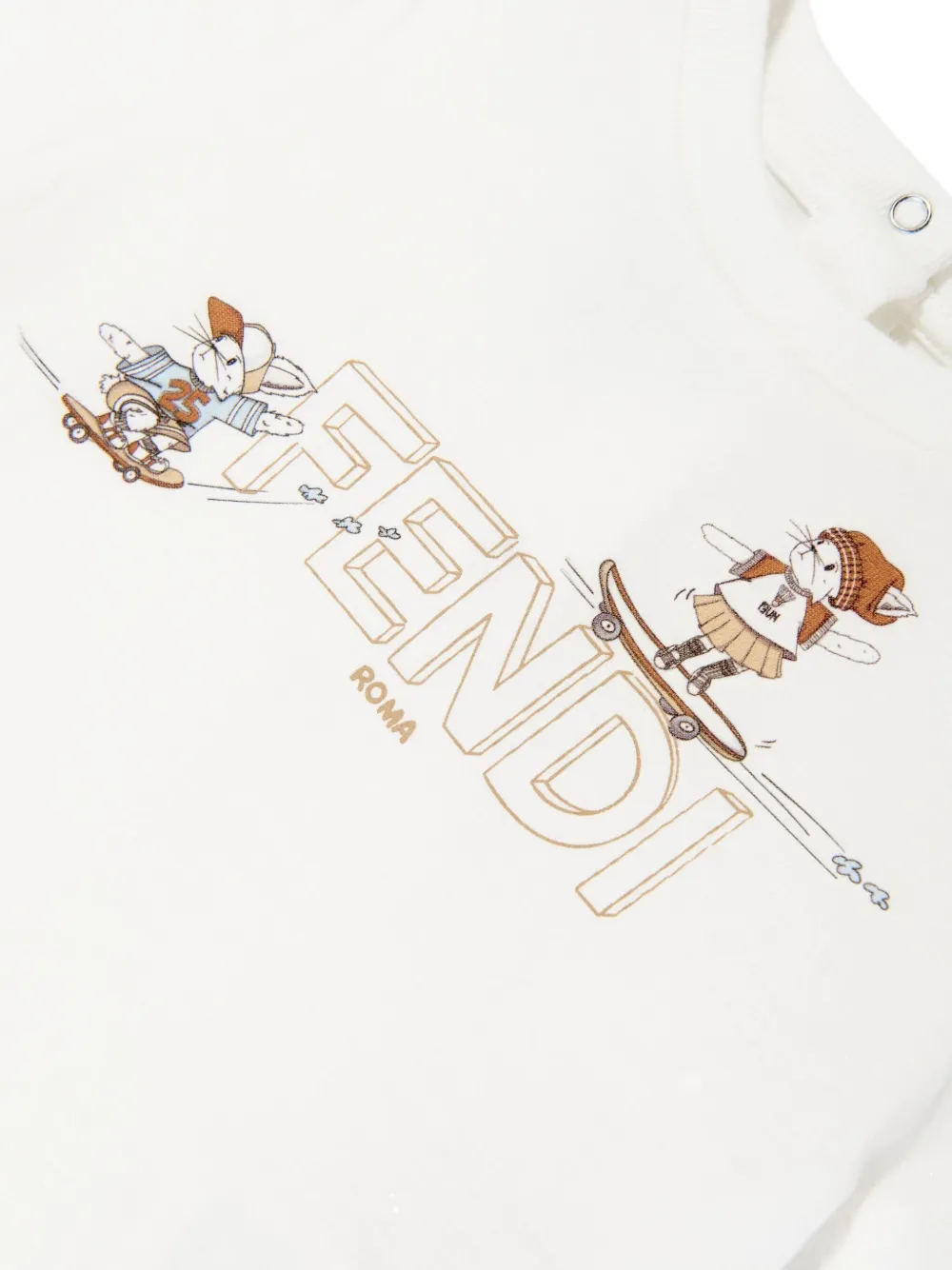 Fendi Kids T-shirt met grafische logoprint Wit