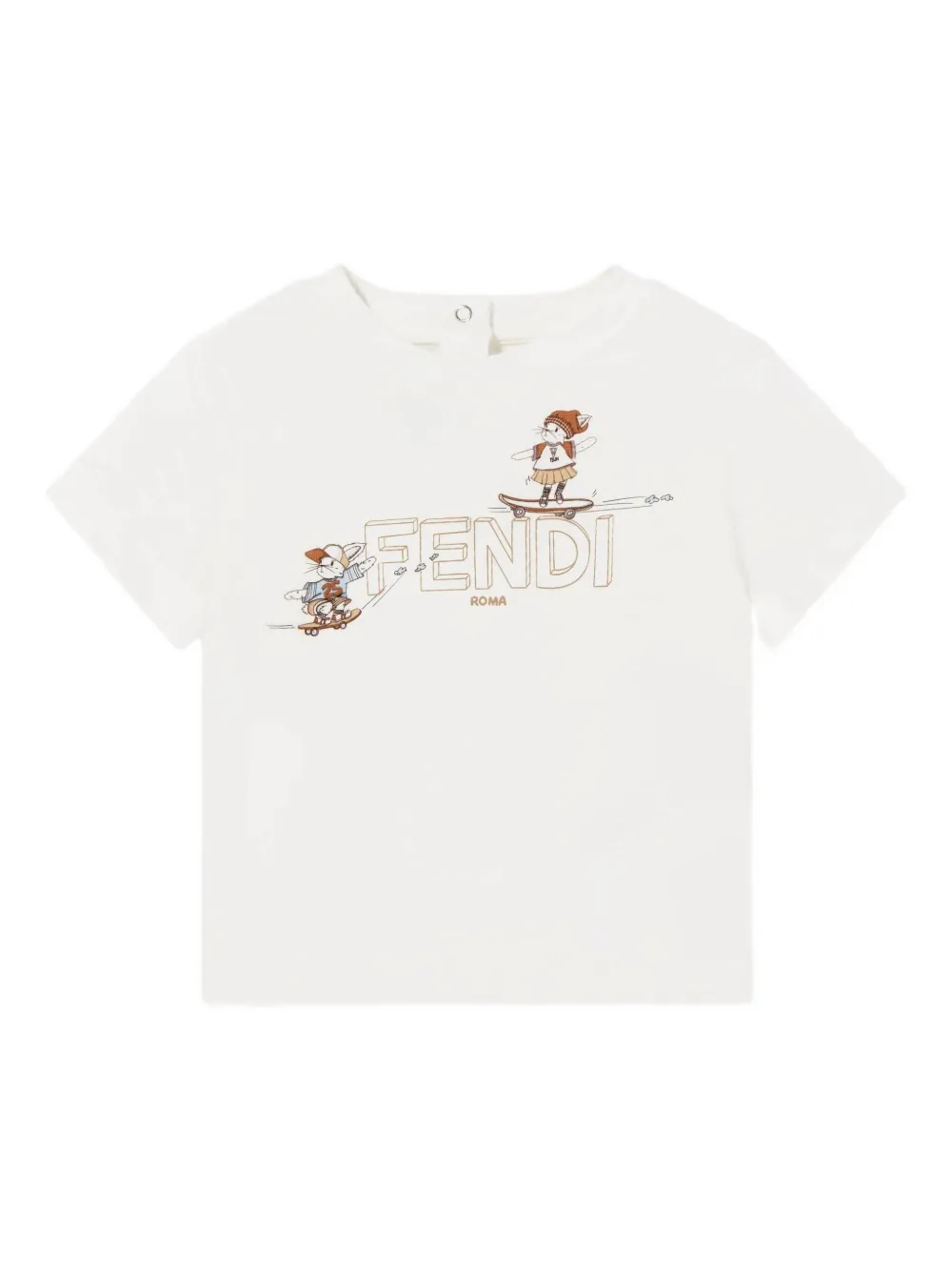 Fendi Kids logo-graphic baby T-shirt - Bianco