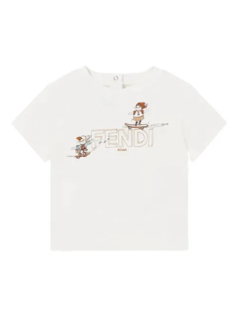 Fendi Kids logo-graphic baby T-shirt