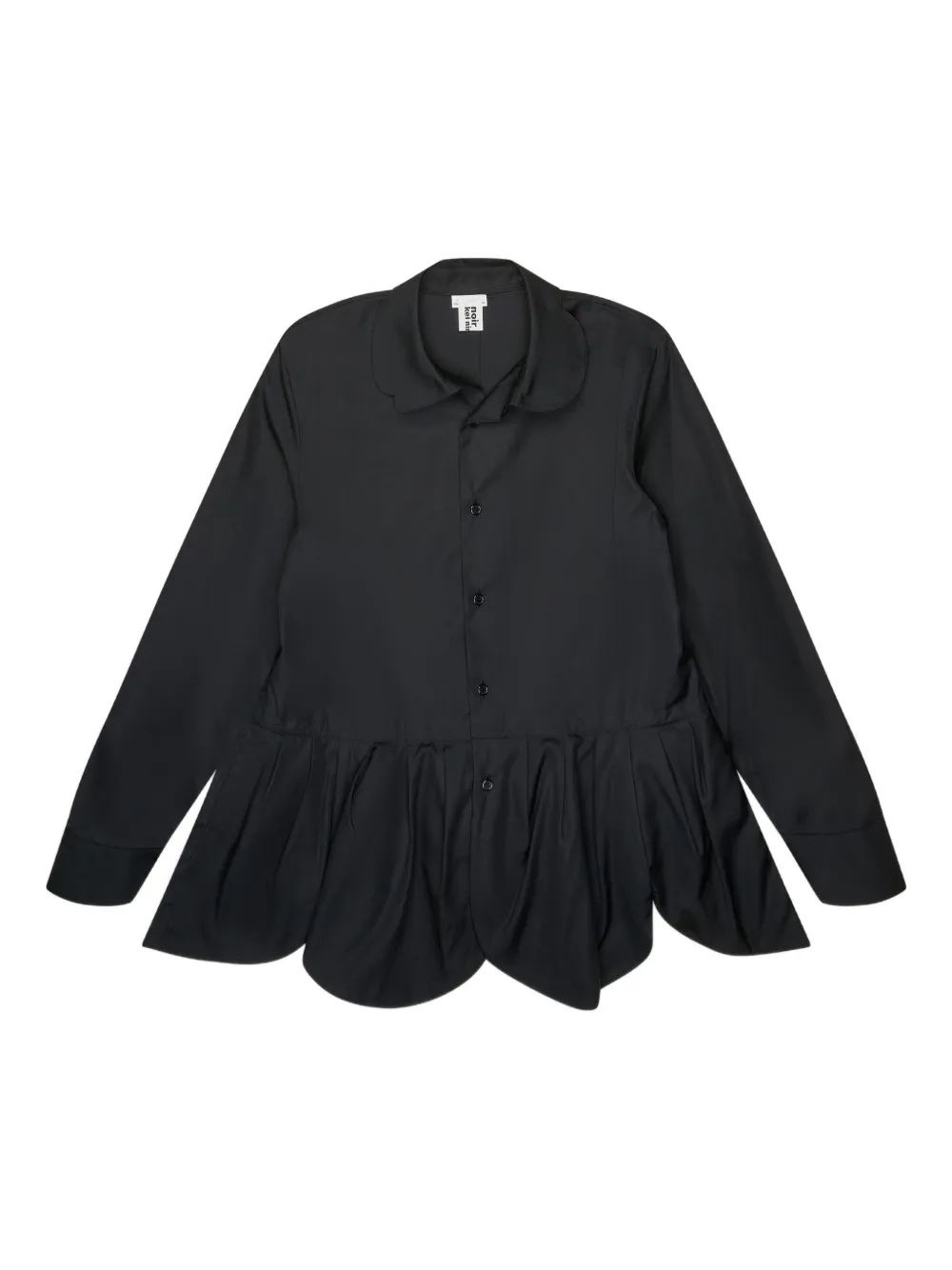Noir Kei Ninomiya Peplum Cotton Shirt In Black