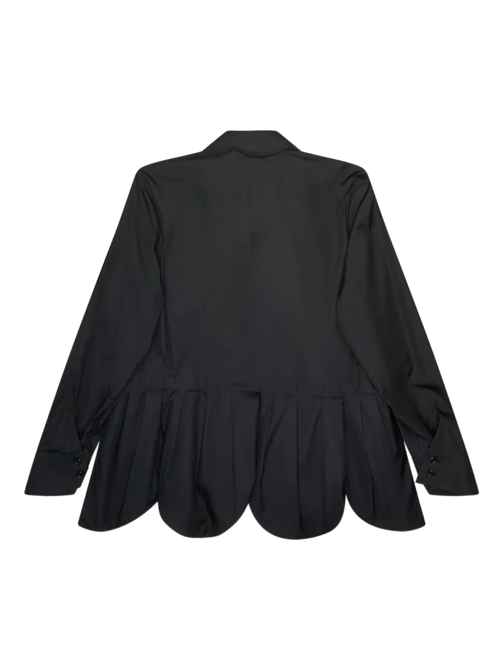 Noir Kei Ninomiya peplum cotton shirt - Zwart
