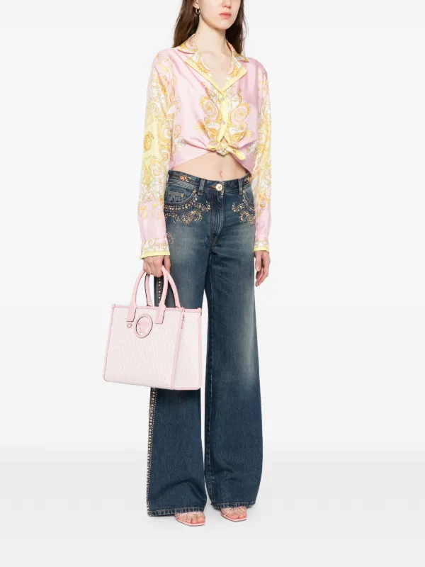 Versace V Allover ラ メドゥーサ ハンドバッグ S | ピンク | FARFETCH JP