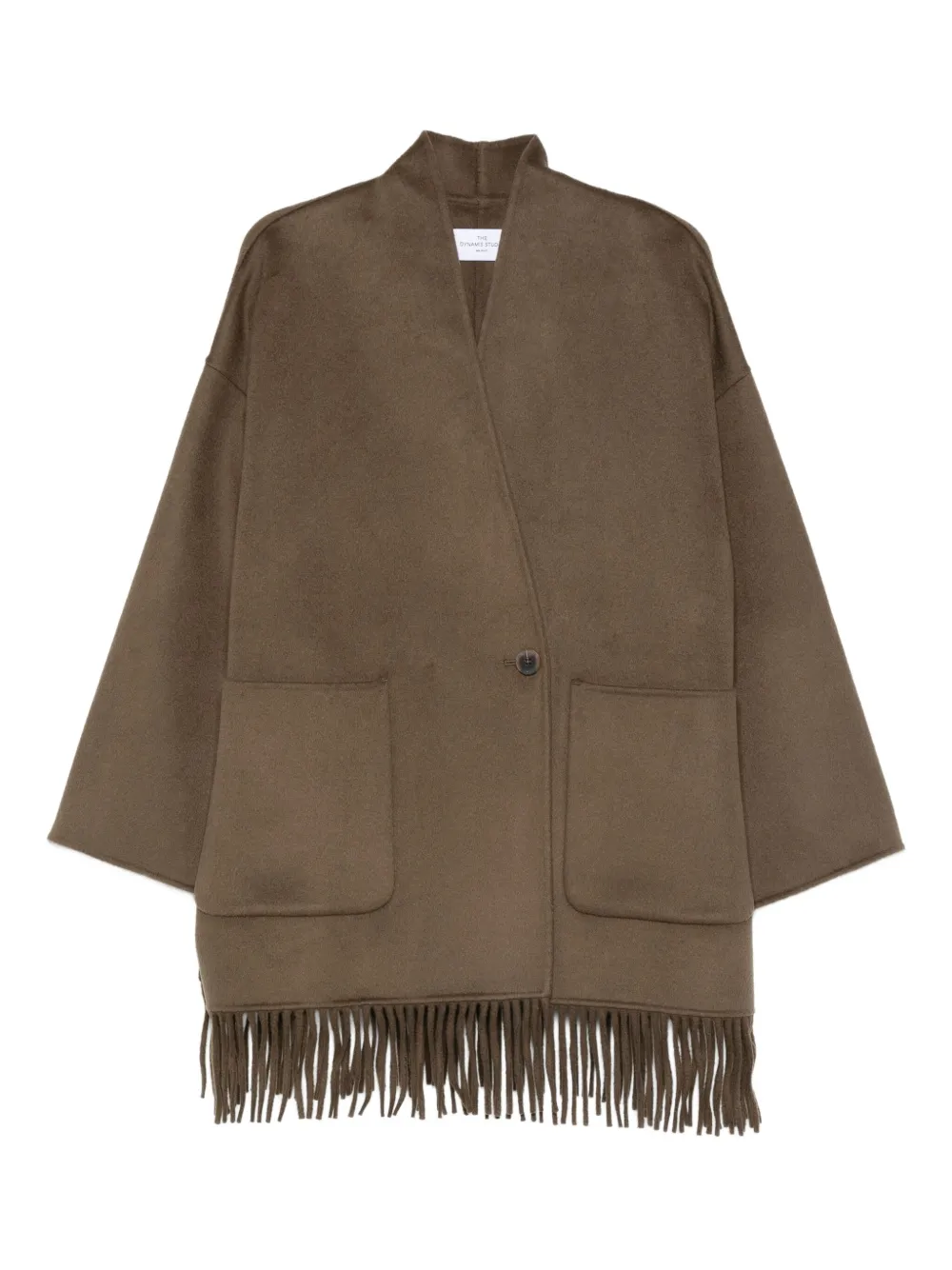 THE DYNAMIS STUDIO fringed patch-pocket coat - Marrone
