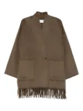 THE DYNAMIS STUDIO fringed patch-pocket coat - Brown
