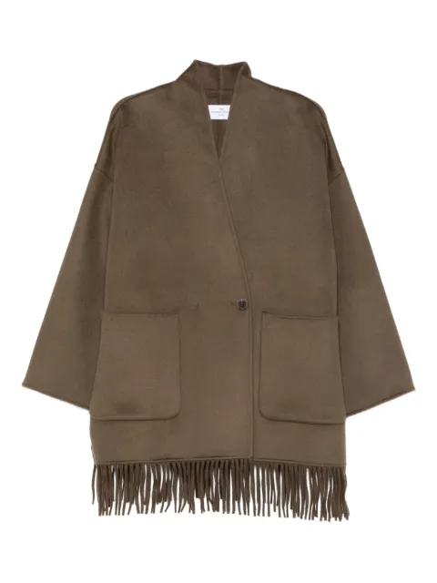 THE DYNAMIS STUDIO fringed patch-pocket coat