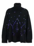 Alberta Ferretti crystal-embellished turtleneck sweater - Black