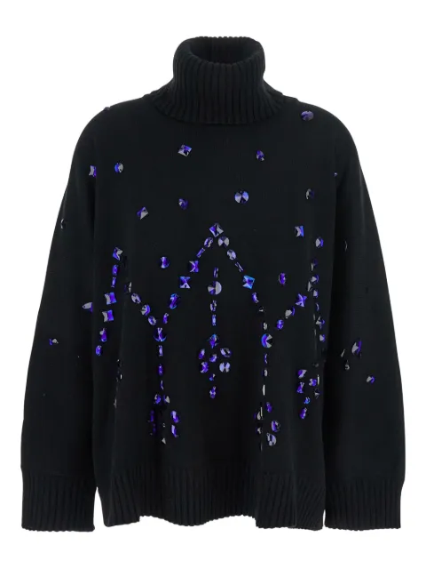 Alberta Ferretti crystal-embellished turtleneck sweater