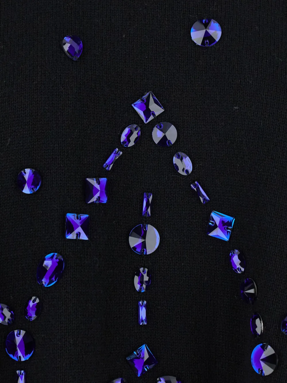 Alberta Ferretti crystal-embellished turtleneck sweater Zwart