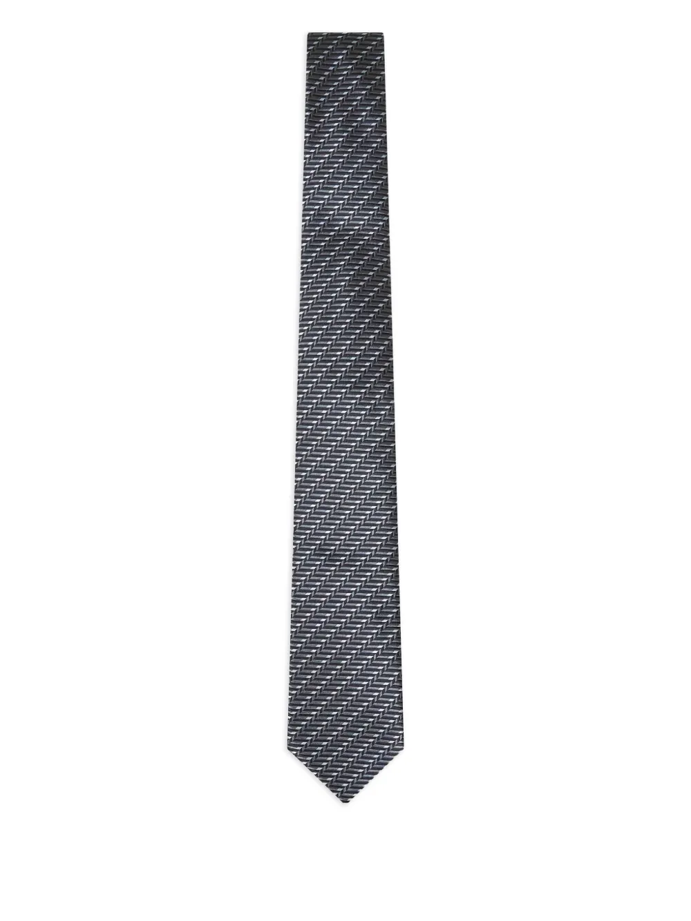 jacquard-weave chevron-print silk tie