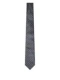 Giorgio Armani jacquard-weave chevron-print silk tie - Grey