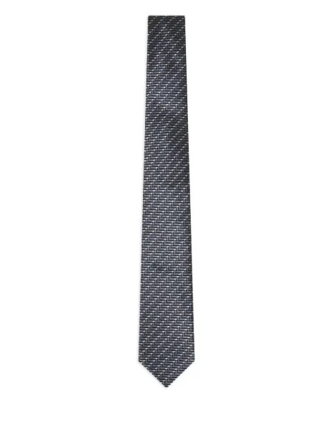 Giorgio Armani jacquard-weave chevron-print silk tie