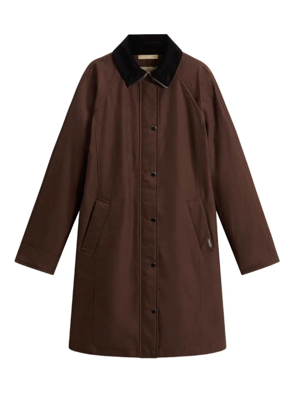 Woolrich Jas met enkele rij knopen en kraag Bruin