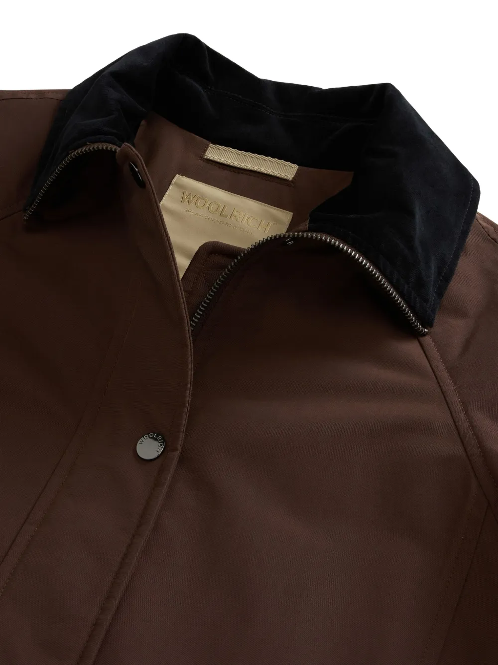 Woolrich Jas met enkele rij knopen en kraag Bruin