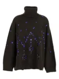 Alberta Ferretti crystal-embellished turtleneck sweater - Brown