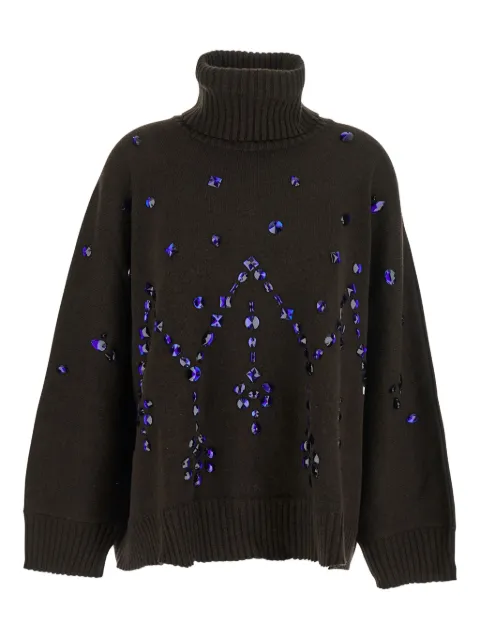 Alberta Ferretti crystal-embellished turtleneck sweater 