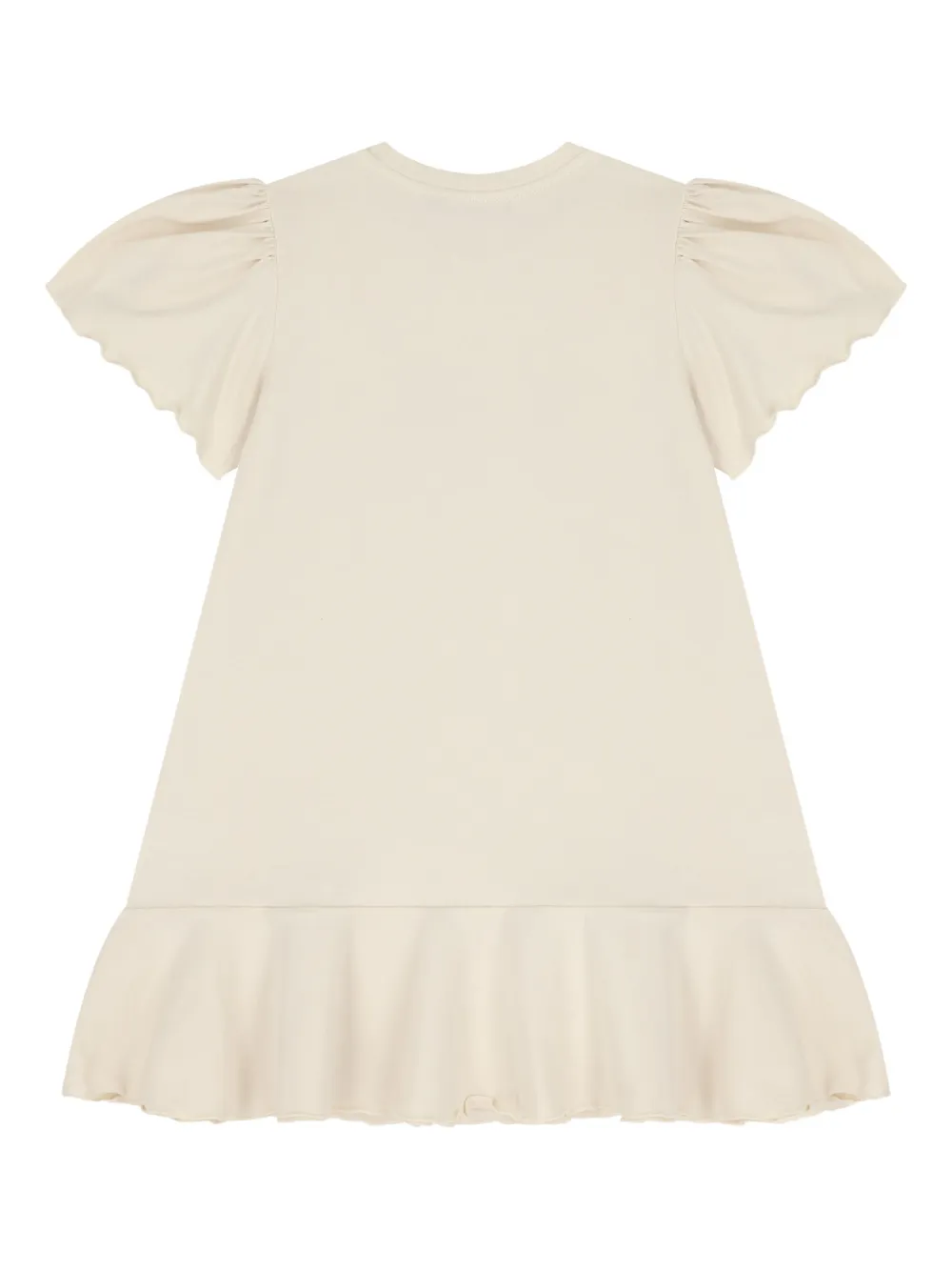 Aigner Kids puff-sleeve ruffled dress Beige