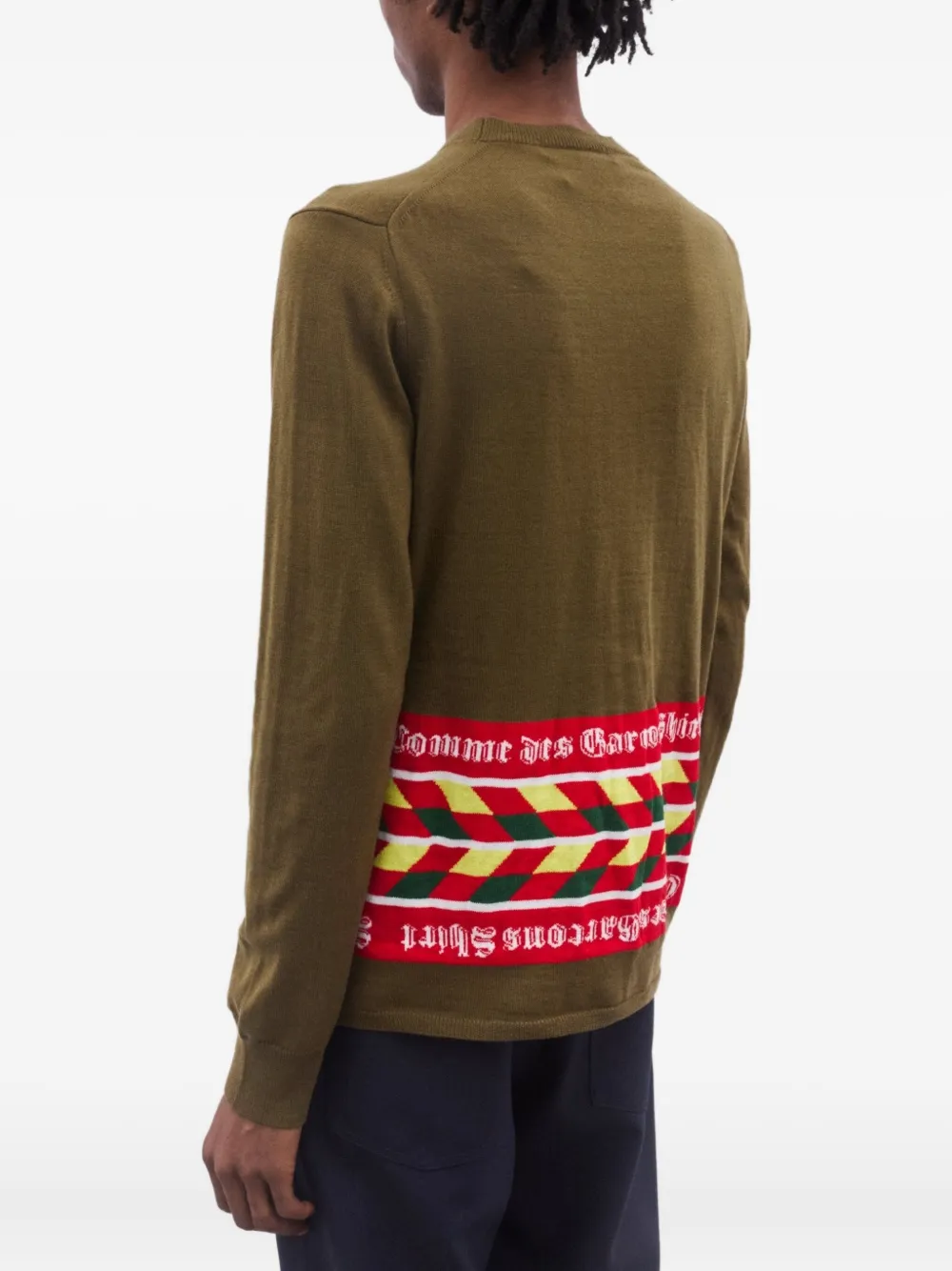 Comme Des Garçons Shirt Trui met gestreept vlak Groen