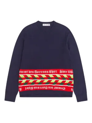 Comme Des Garçons Shirt graphic-print crew-neck Sweater | Blue
