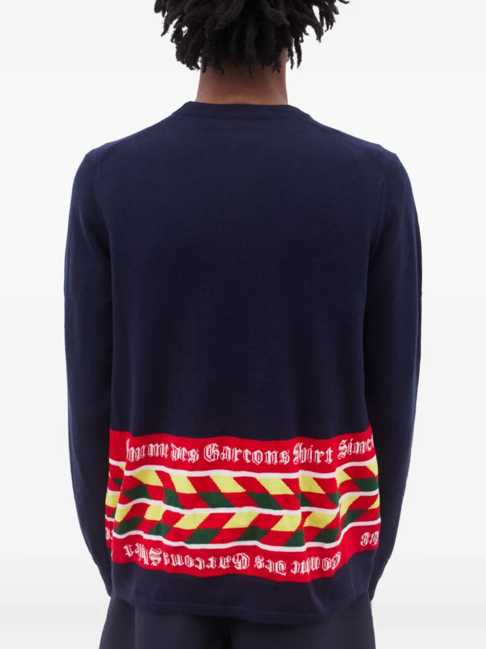 Comme Des Garçons Shirt Patterned Sweater In Blue