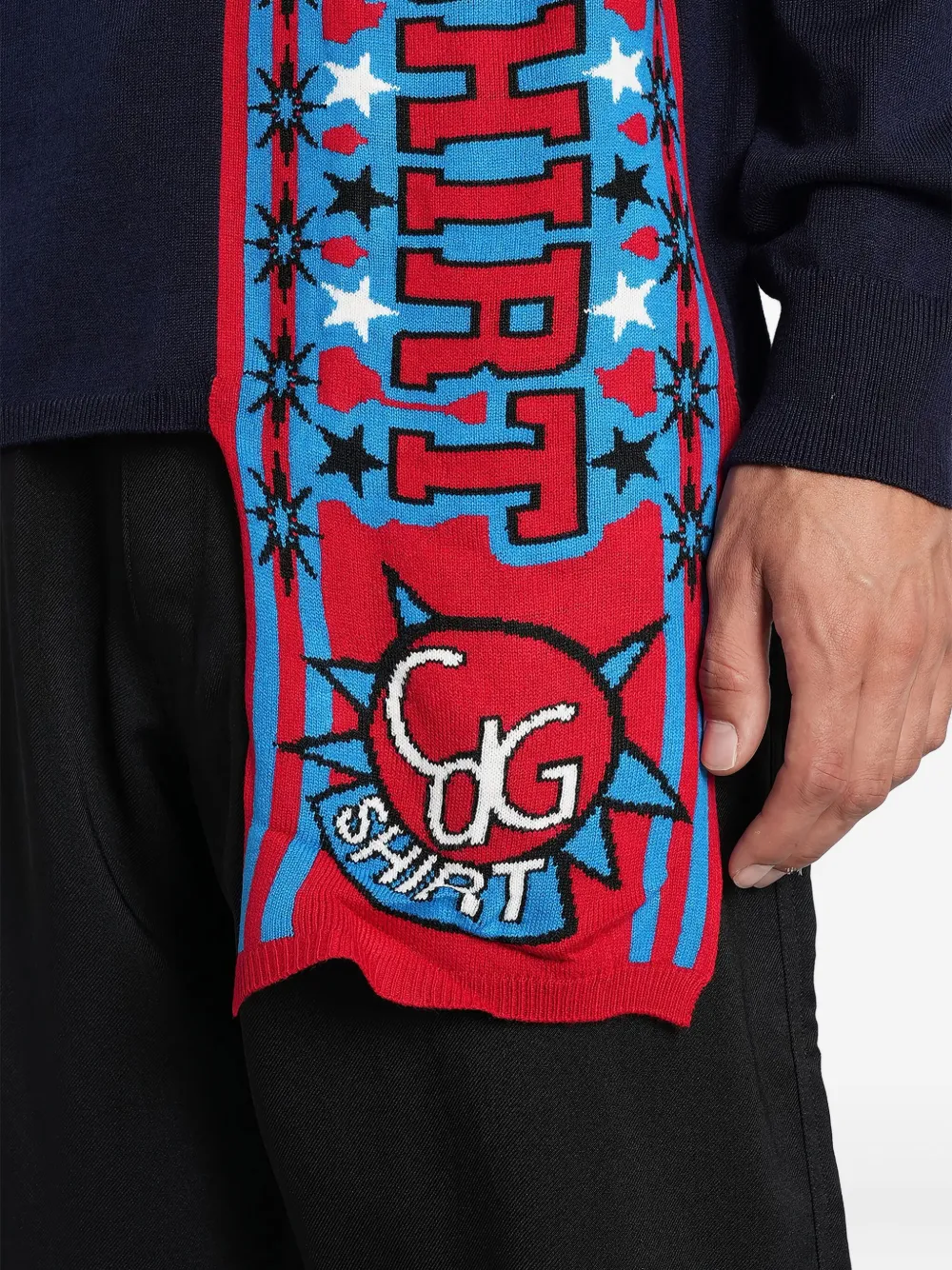 Comme Des Garçons Shirt Trui met grafisch vlak Blauw