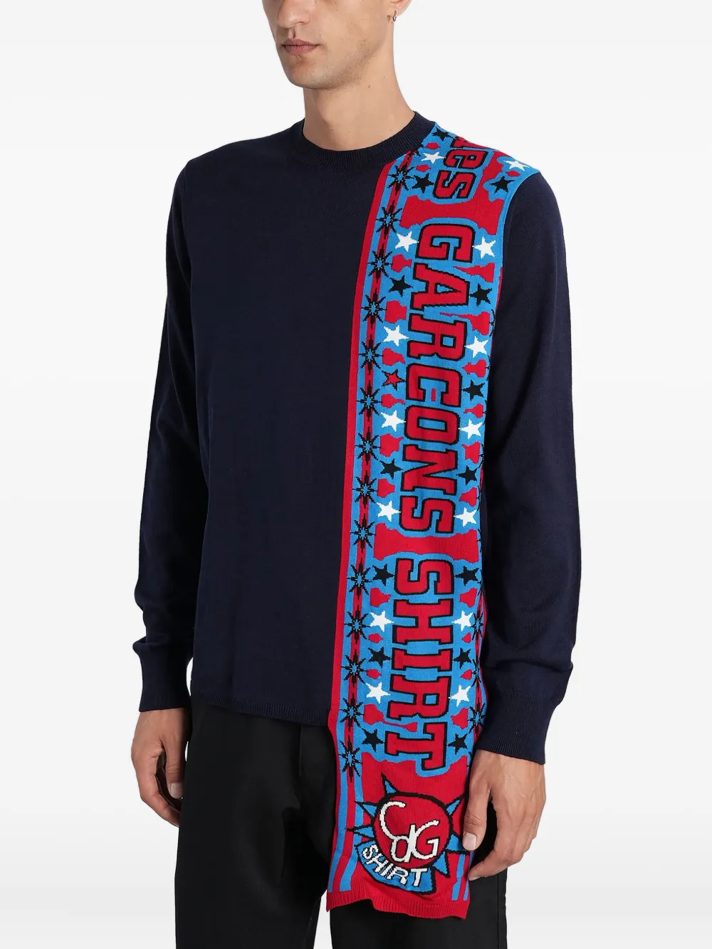 Comme Des Garçons Shirt Trui met grafisch vlak Blauw