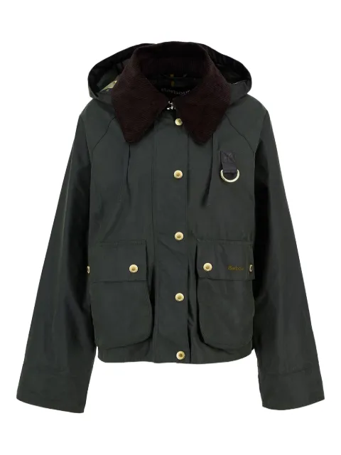 Barbour hooded corduroy-collar jacket